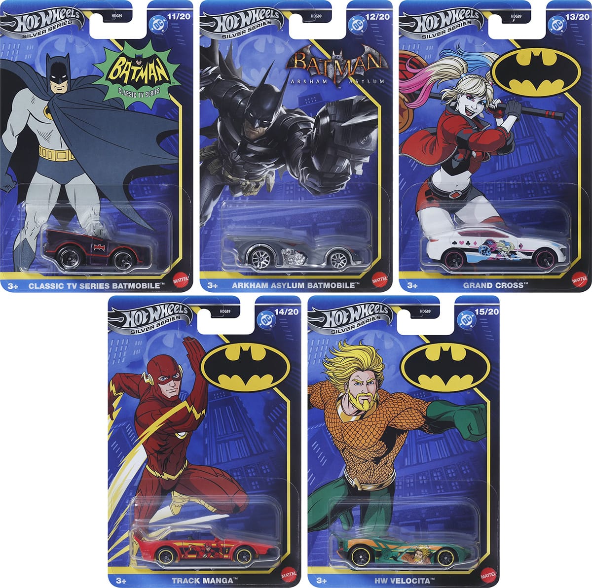 Hot Wheels Batman Themed 2025 Mix 3 - Set of 5 - G89Q