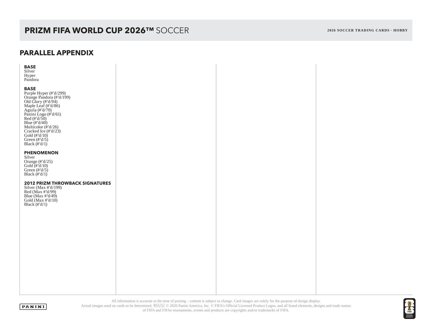 2026 Panini Prizm FIFA World Cup Soccer Hobby Box