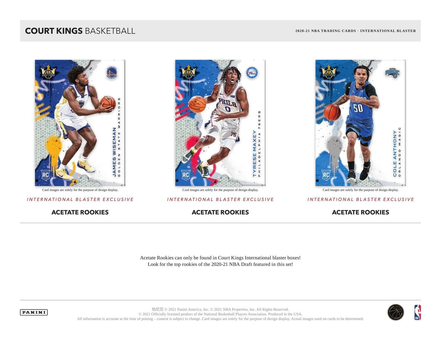 2020-21 Panini Court Kings Basketball - International Blaster Box - 7 Packs (Anthony Edwards & Tyrese Haliburton Rookie Year)