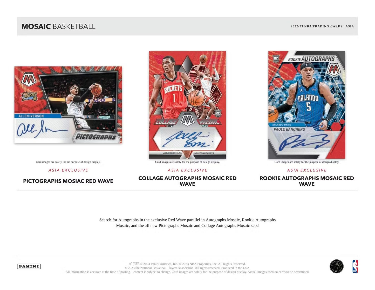 2022-23 Panini Mosaic Basketball Asia Box - 12 Packs Trading Cards