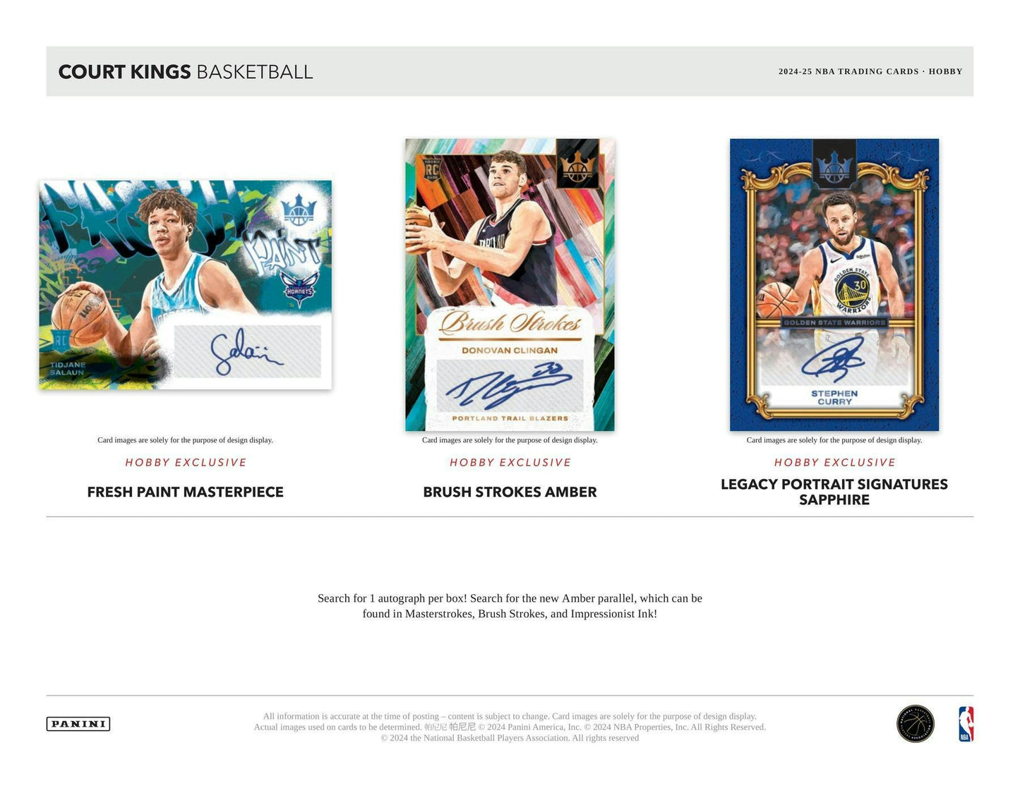2024-25 Panini Court Kings Basketball - Live Hobby Box - 12 Box Break - PICK YOUR TEAM