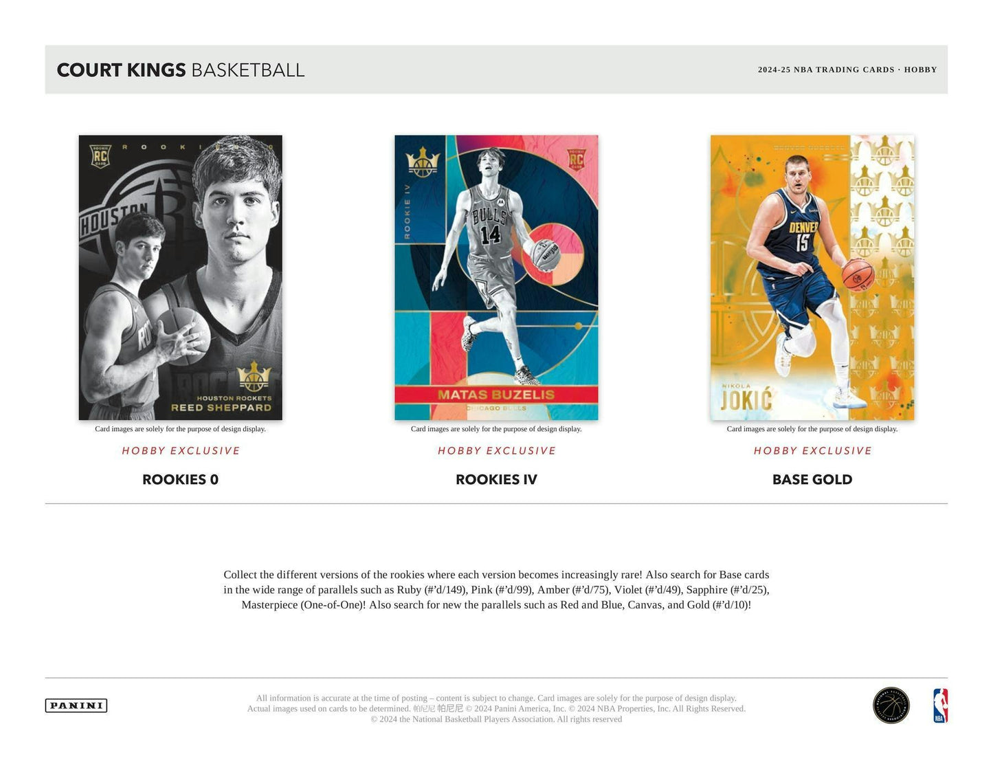 2024-25 Panini Court Kings Basketball - Live Hobby Box - 12 Box Break - PICK YOUR TEAM