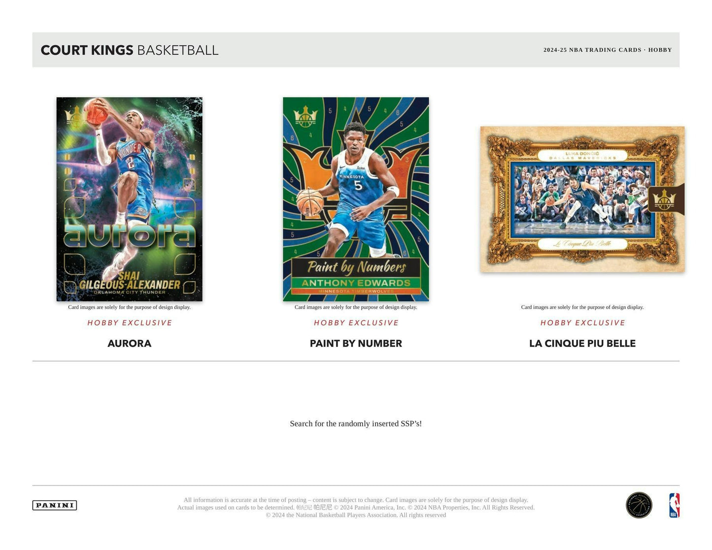 2024-25 Panini Court Kings Basketball - Live Hobby Box - 12 Box Break - PICK YOUR TEAM