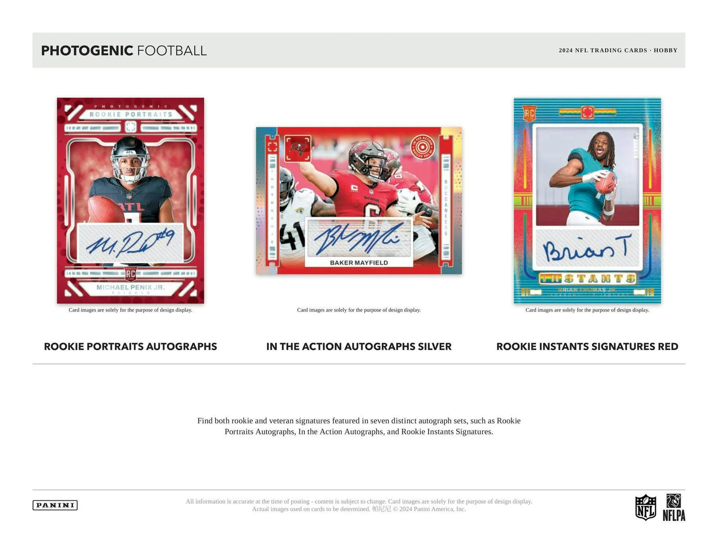 2024 Panini Photogenic Football - Hobby Box (1 Auto Per Box)