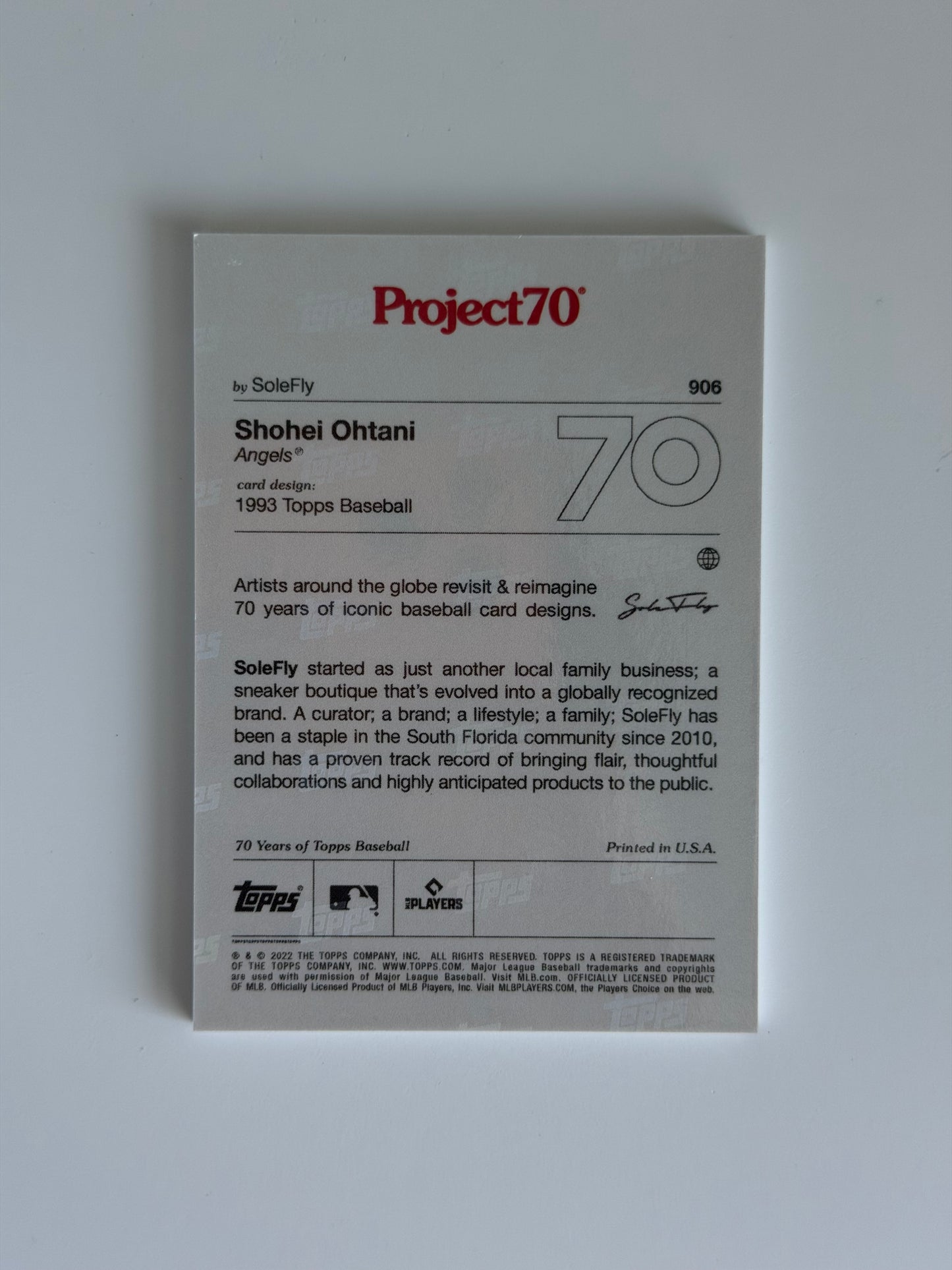 2021 Topps Project70 — 2021 AL MVP by Solefly - Shohei Ohtani - #906 - Raw Ungraded Card