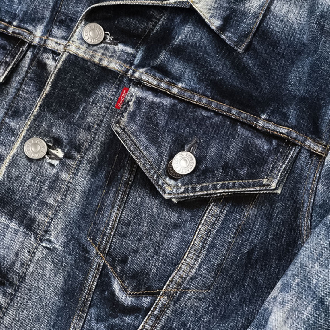 JUNYA WATANABE X BerBerJin x Levi's - DENIM JACKET Type 3 70505 - Inkjet Printed - Made in Japan