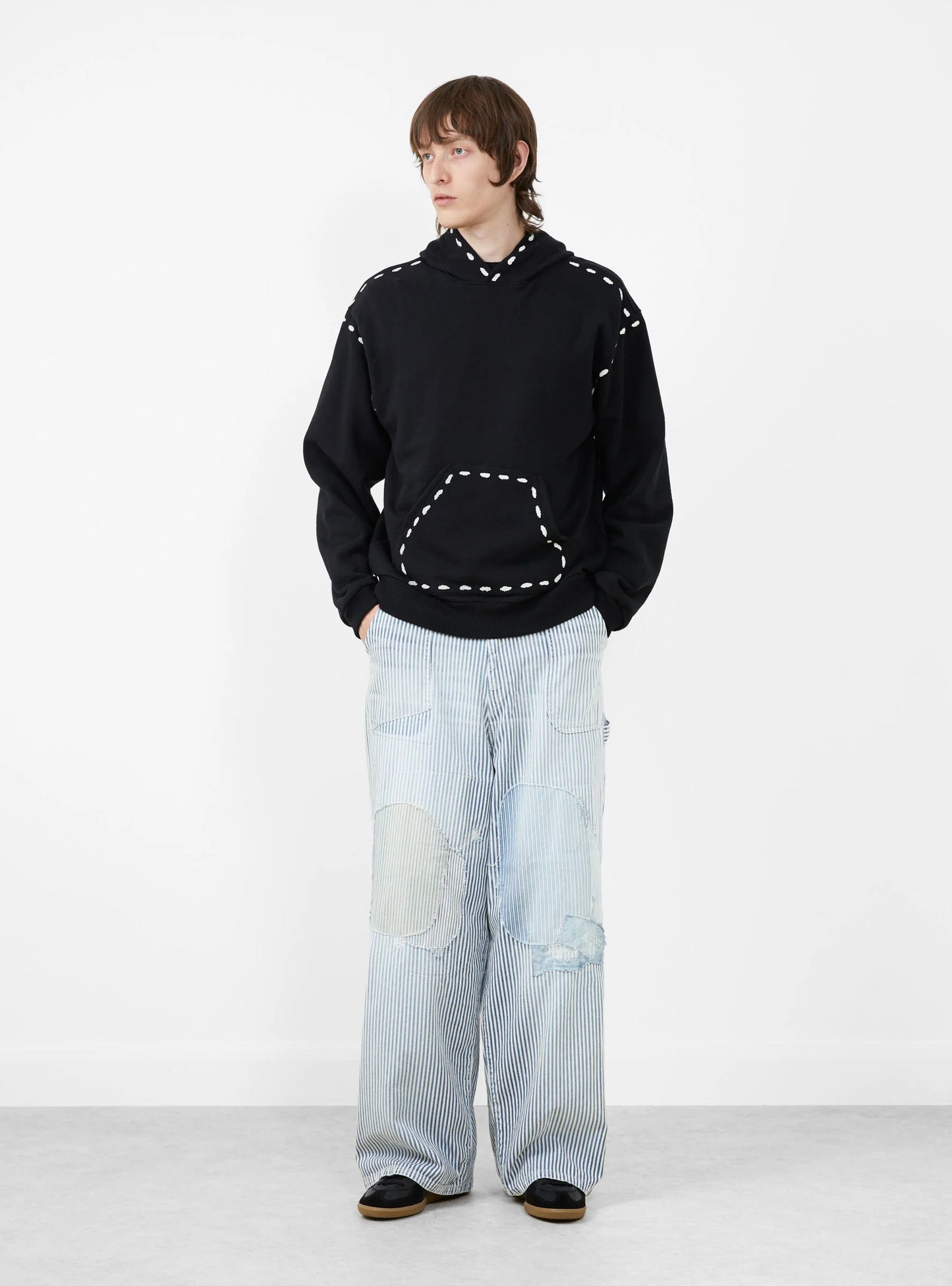 Kapital: Swt Knit Marionette Hoodie - Black - EK-1677LC