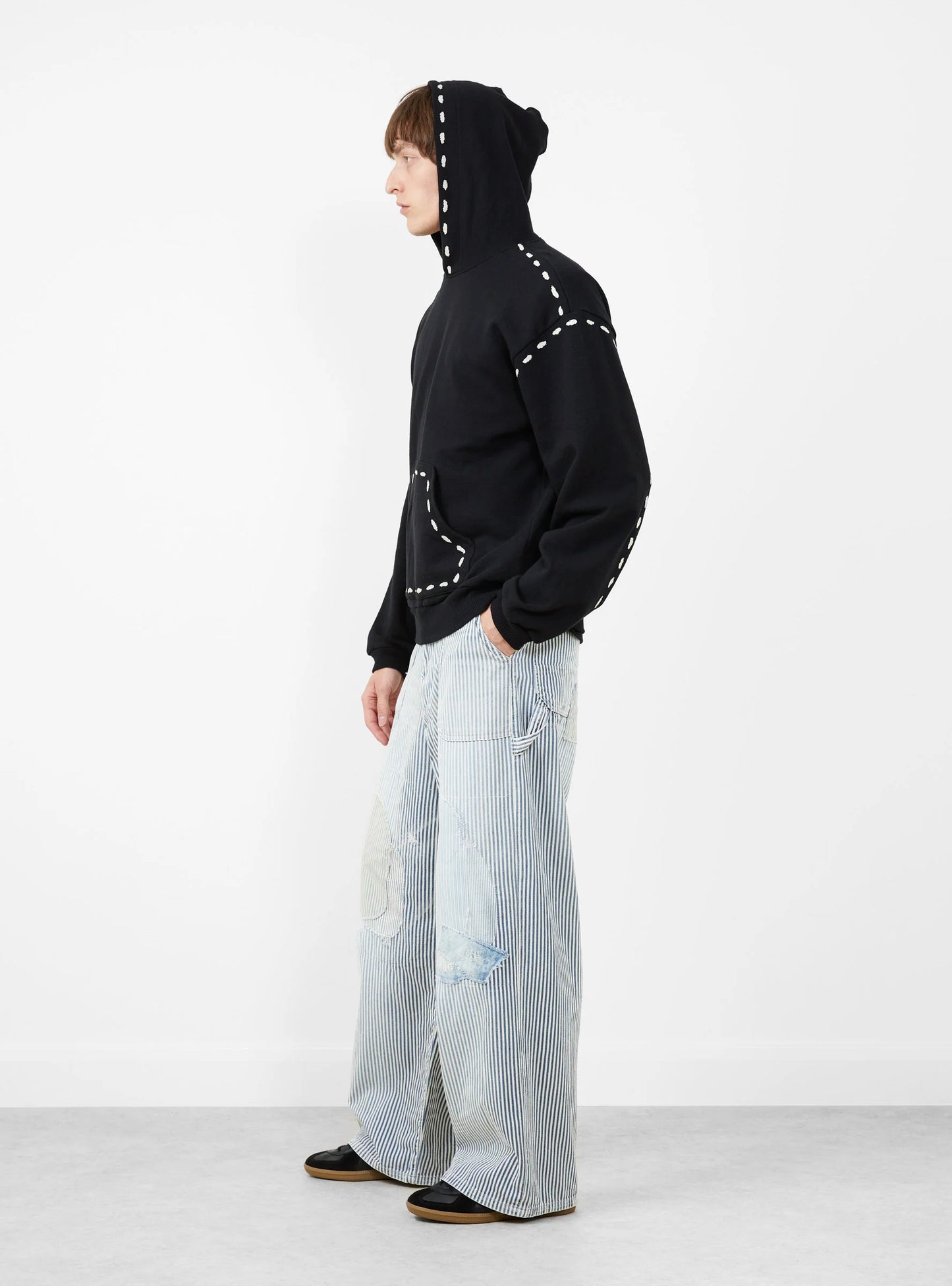 Kapital: Swt Knit Marionette Hoodie - Black - EK-1677LC