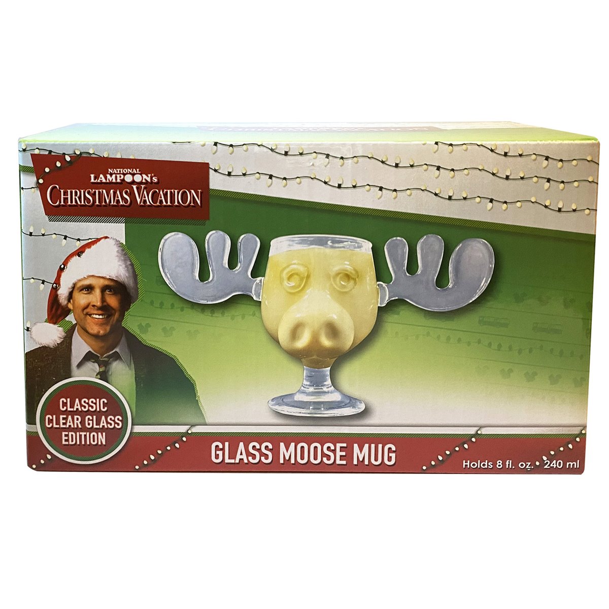 National Lampoon's Christmas Vacation Griswold Clear Glass Moose 8oz. Mug