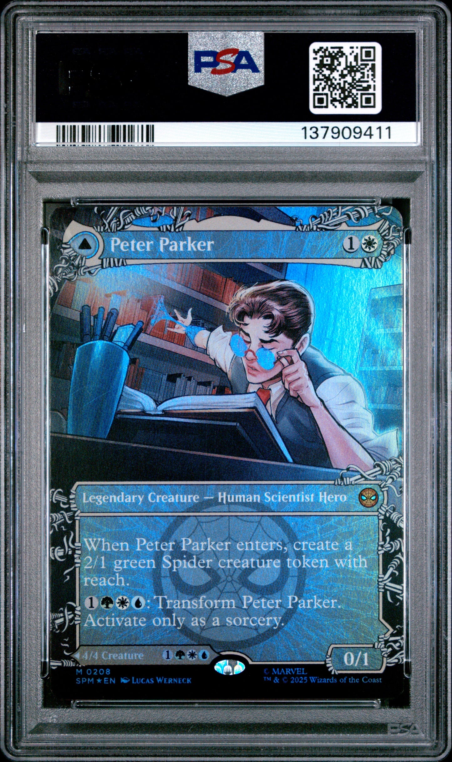 Magic The Gathering Marvel's Spider-Man Amazing SPM / Peter Park PSA ERROR #0208 PSA 9