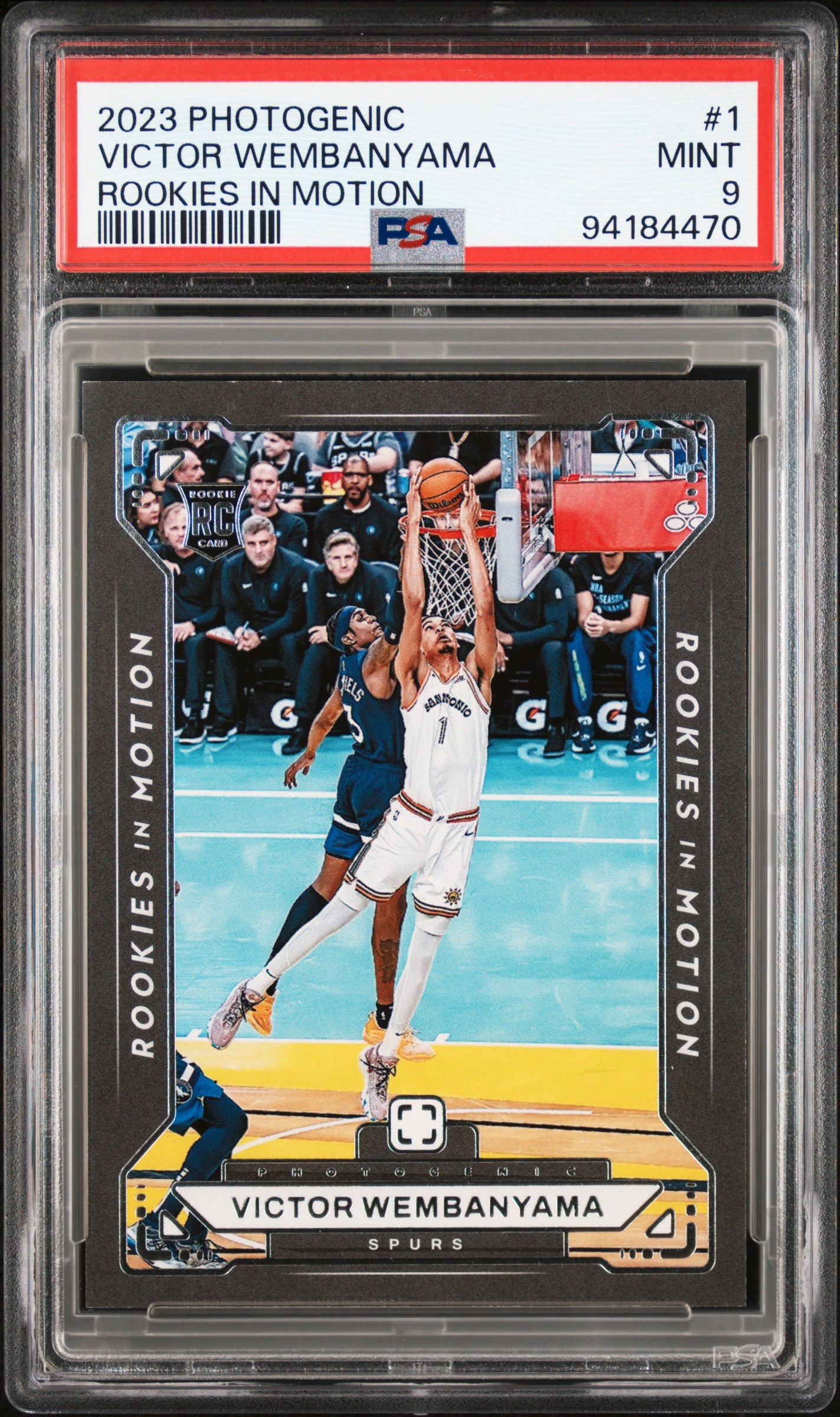 2023 Panini Photogenic - Rookies In Motion #1 Victor Wembanyama Spurs - PSA Graded Card