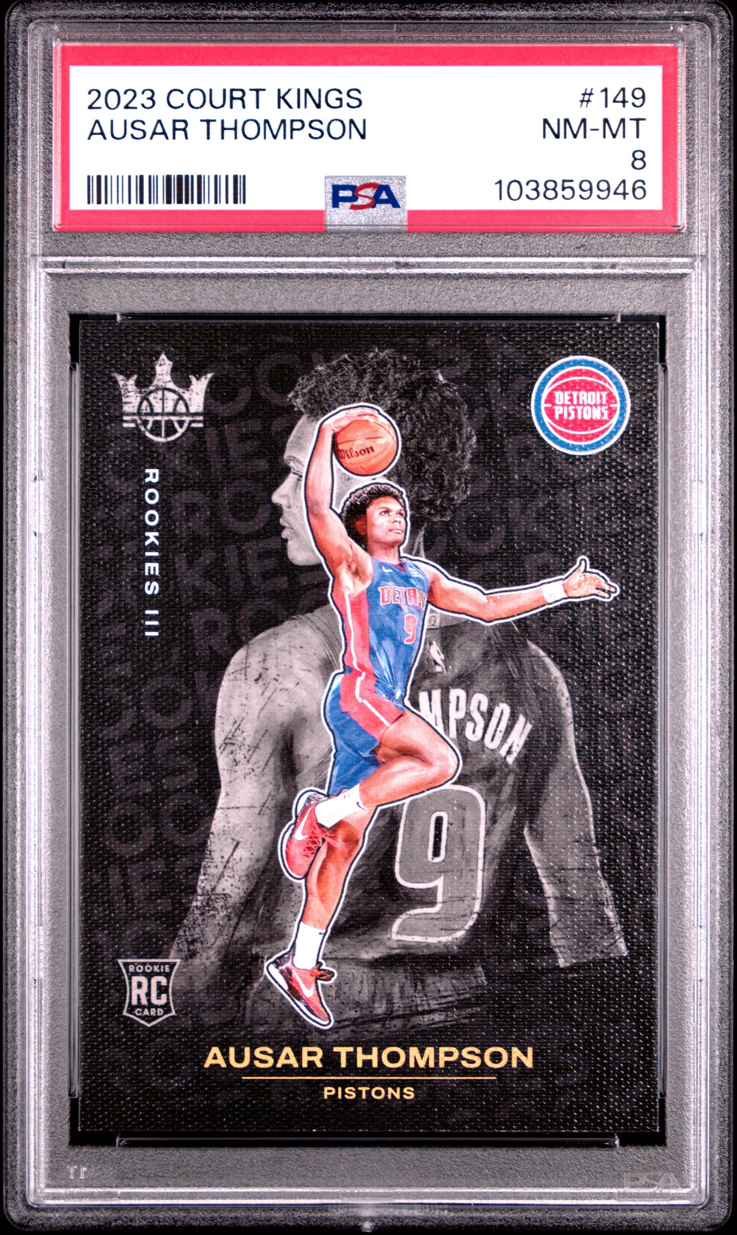 2023-24 Panini Court Kings - #149 Ausar Thompson Rookie Level 3 - PSA Graded Card