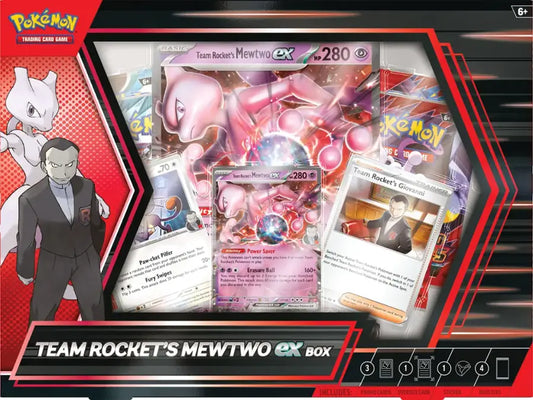 Pokemon - Team Rocket’s Mewtwo ex Box- 4 Packs / 1 Jumo Card / 2 Promo Cards