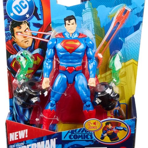 Mattel - DC Premiere Wave 1 - Heat Vision Superman - 6" Action Figure with Sounds & Lights