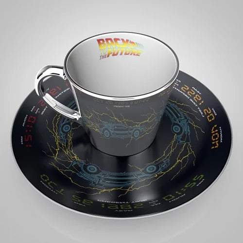 Back To The Future - Delorean Collector Plate & Mirror Mug Set