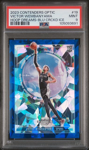 2023 Contenders Optic - Hoops Dreams Blue Ice Victor Wembanyama - Rookie Limited to /75 - PSA Graded Card