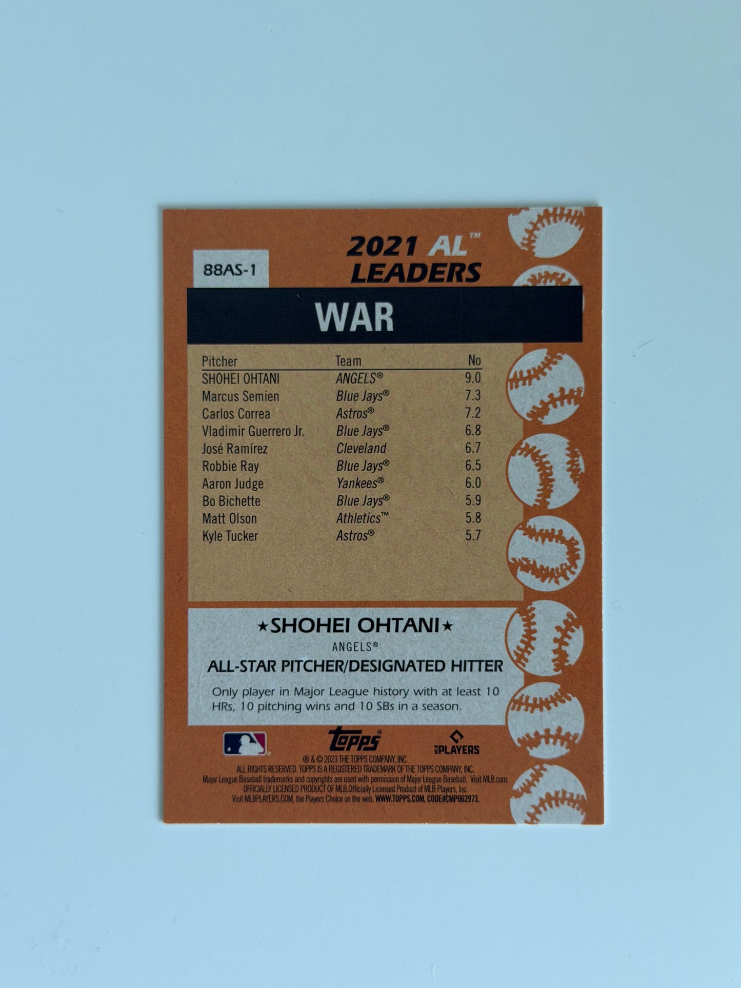 2023 Topps Series 1 — All-Star - Shohei Ohtani - #88AS-1 - Raw Ungraded Card