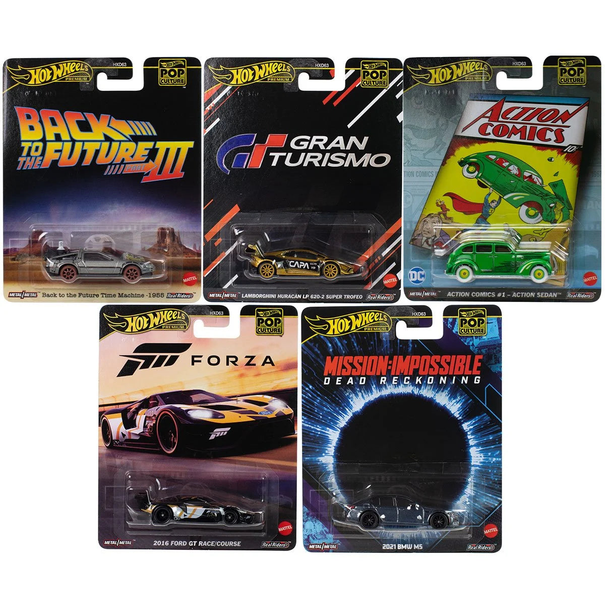 Hot Wheels Premium - Pop Culture 2025 Mix - 5 Car Set (Back to The