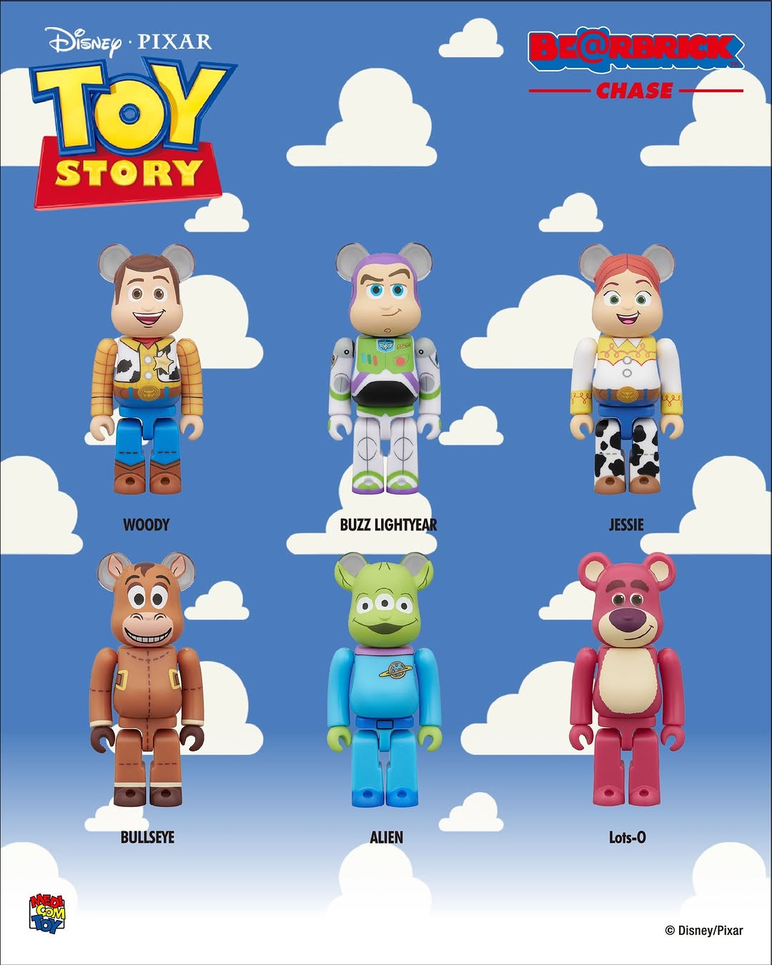 Medicom Bearbrick - Toy Story Chase - Complete Set of 6 - 100