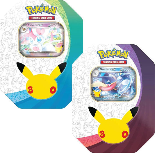 Pokemon TCG - MAX 1 - 30th Celebration ex Tin Set of 2 - Sylveon + Greninja (PRE-ORDER NOV 6, 2026)