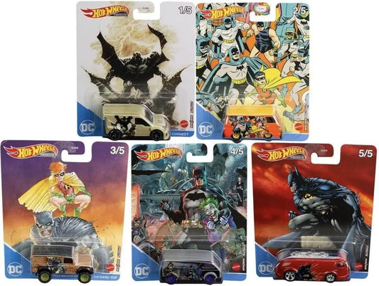 2022 Hot Wheels Premium - JAPAN - Pop Culture DC Batman Comics - DLB45 Complete Set of 5