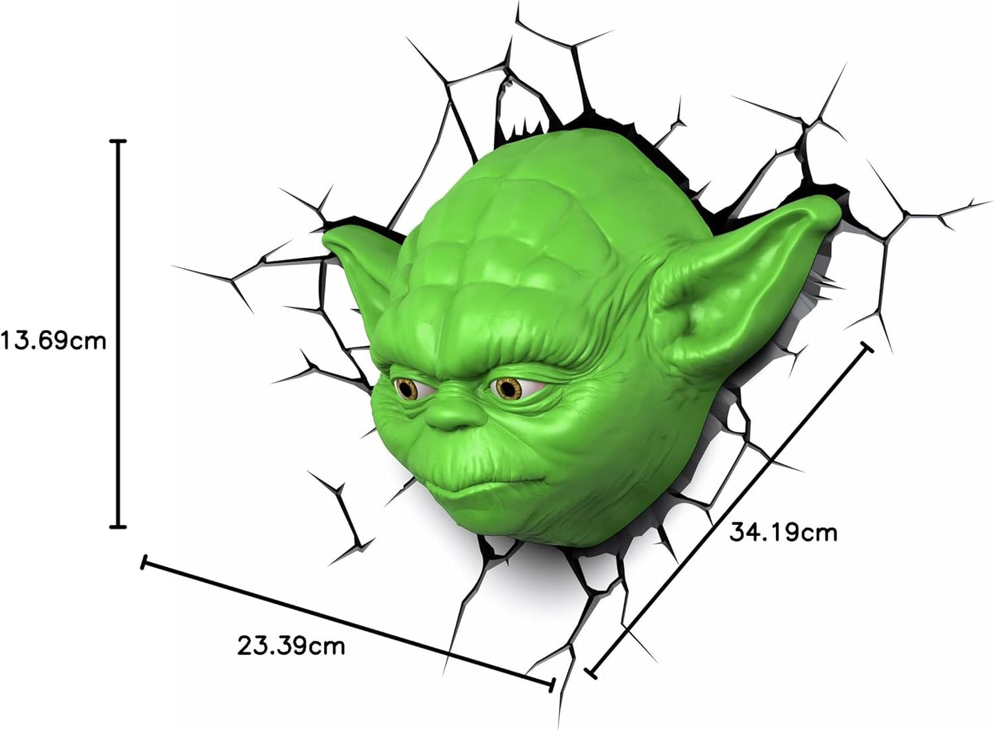 Star Wars - Yoda Face 3D-Deco LED Wall Light - 3D Light FX