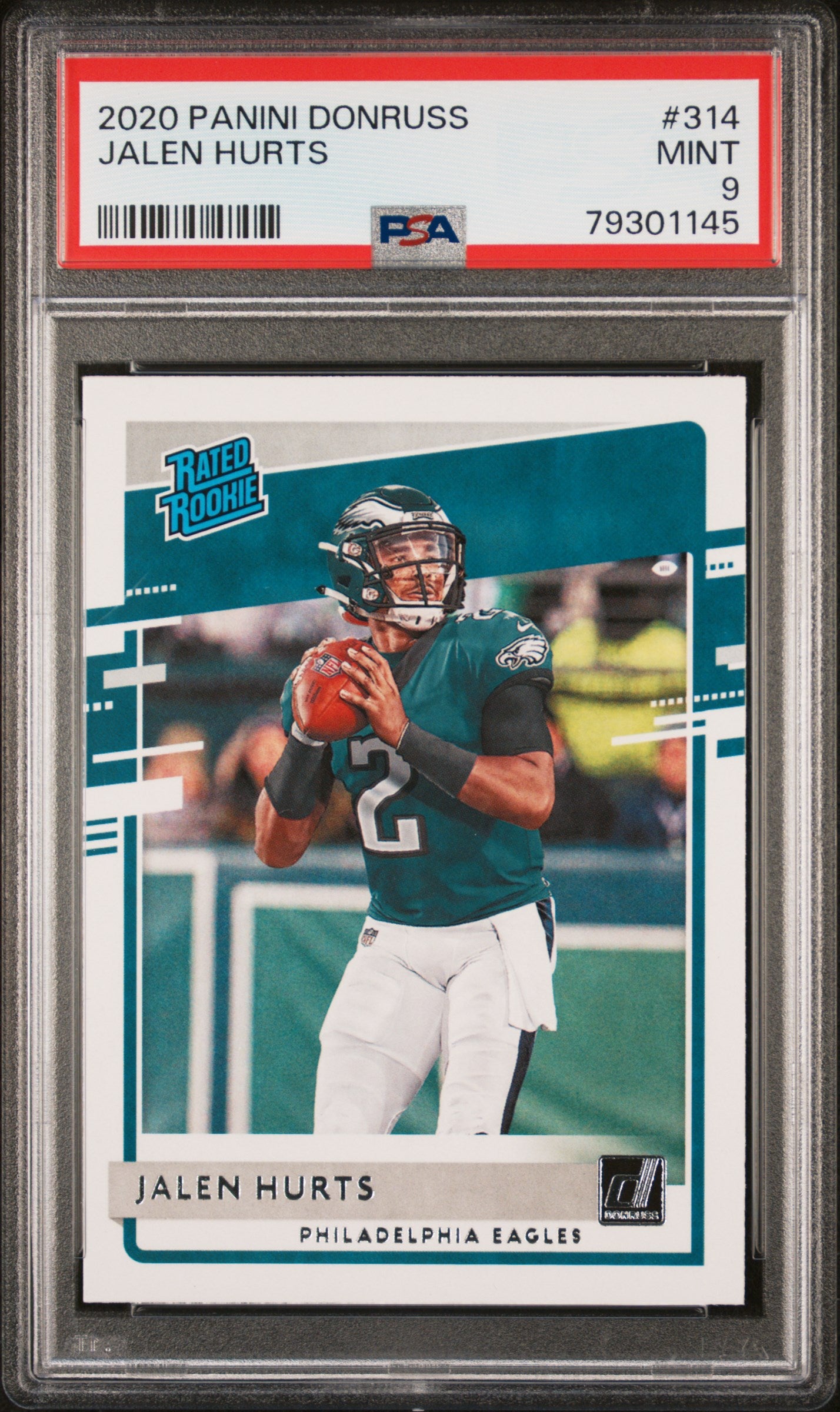 2020 Panini Donruss - Jalen Hurts Rated Rookie - Rookie Card -  #314 - PSA Graded Card