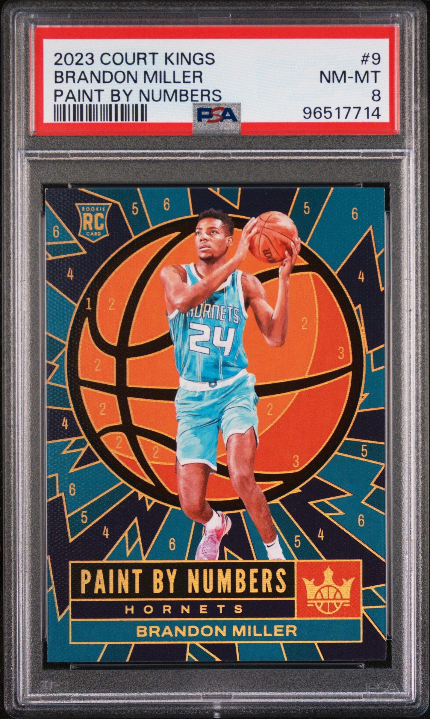 2023-24 Panini Court Kings - Brandon Miller Paint By Numbers Rookie #9 Hornets - PSA Graded Card