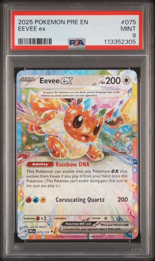 2025 Pokemon PRE En — Prismatic Evolutions — 075 Eevee Ex — PSA Graded Card