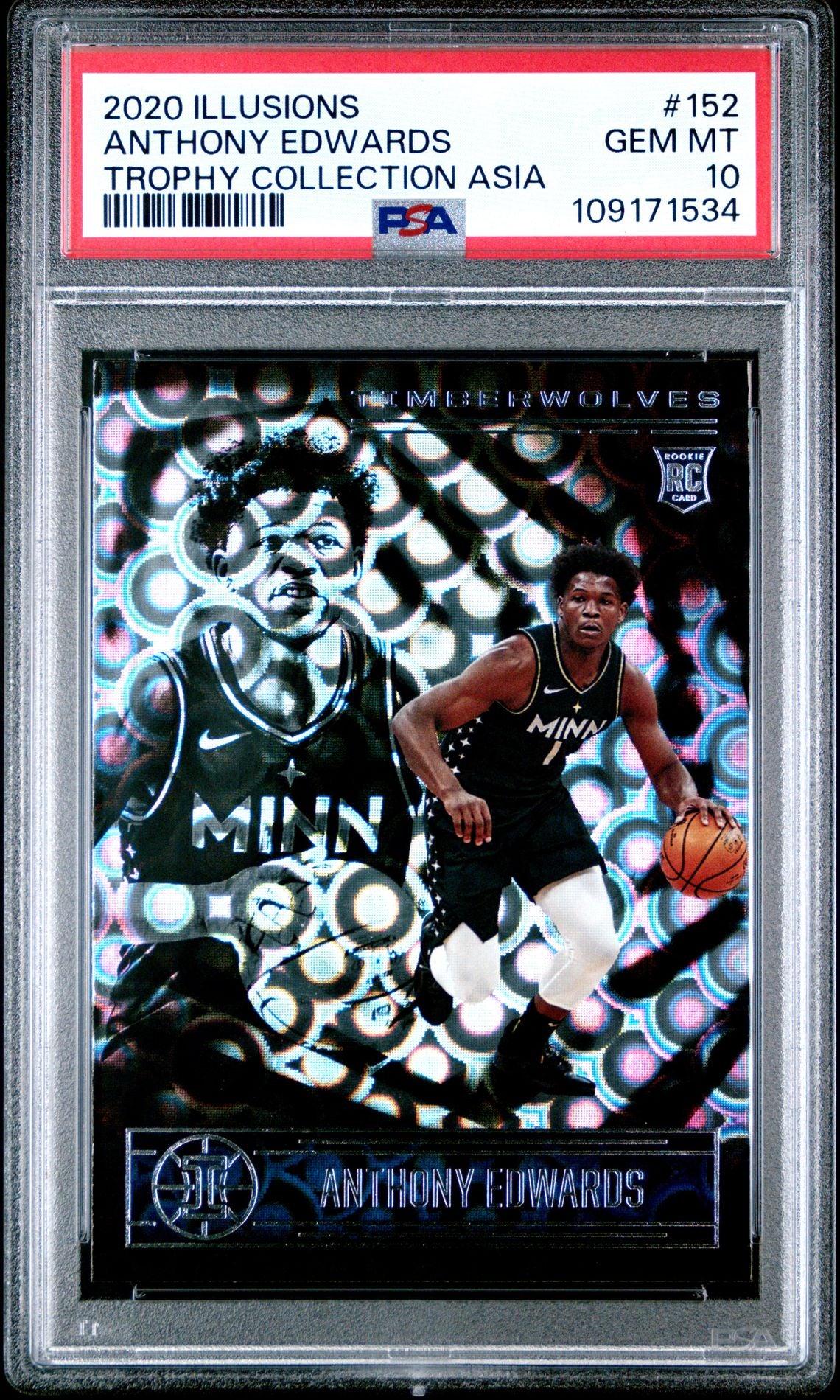 2020 Panini Illusions 152 Anthony Edwards Trophy Collection Asia - PSA Graded Card