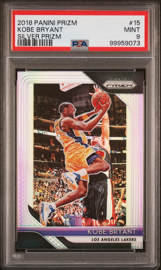 2018-19 Panini Prizm - Silver Prizm - Kobe Bryant - #15 - PSA 9 Graded Card