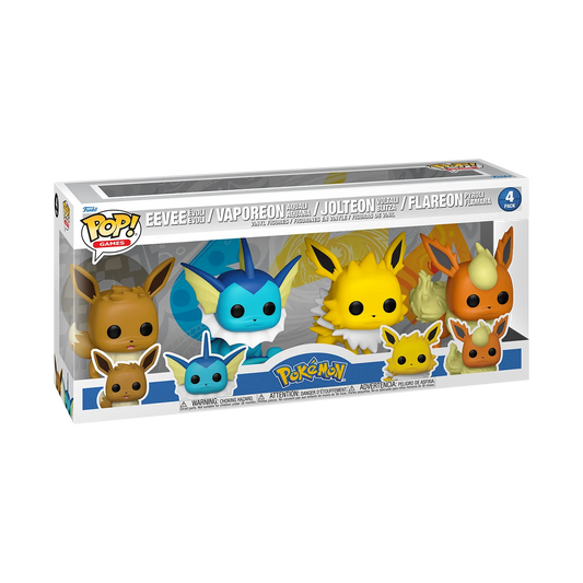 Funko Games - Pokemon Eevee Evolution 4-Pack - Eevee / Vaporeon / Jolteon / Flareon