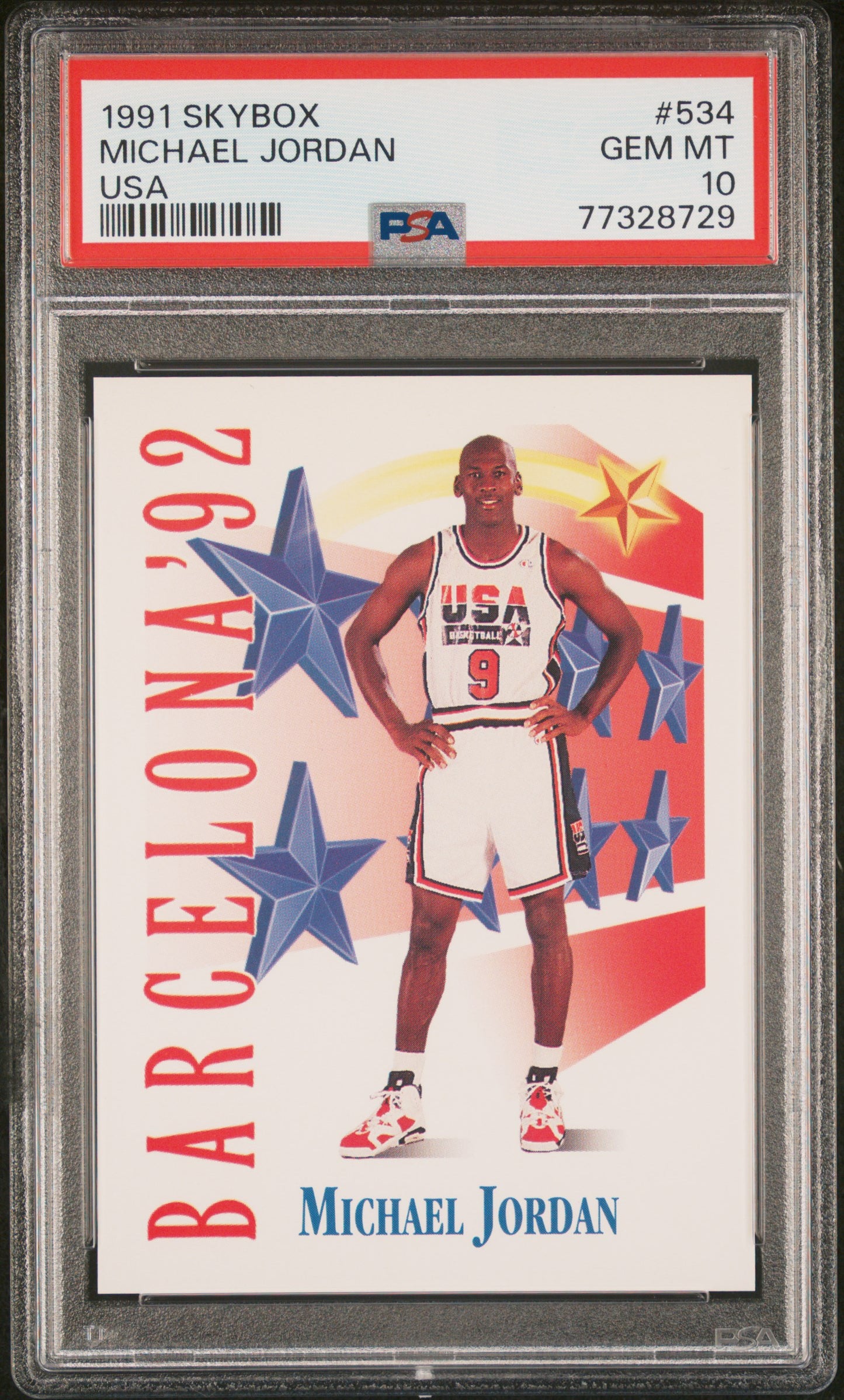 1991 Skybox - Michael Jordan - USA Barcelona '92 - #534 - PSA Graded Card
