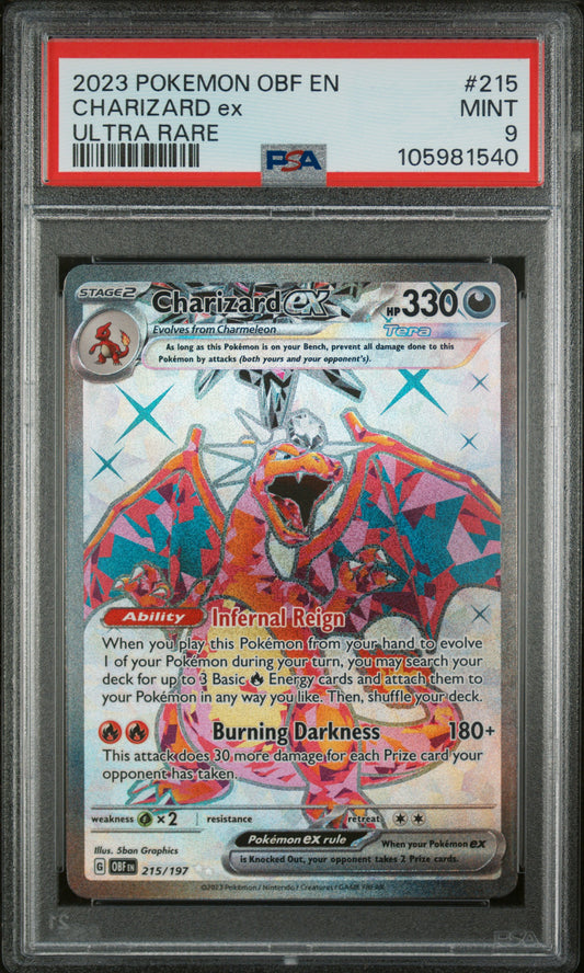 2023 Pokemon OBF-EN - #215 Charizard EX - Ultra Rare Obsidian Flames - PSA Graded Card