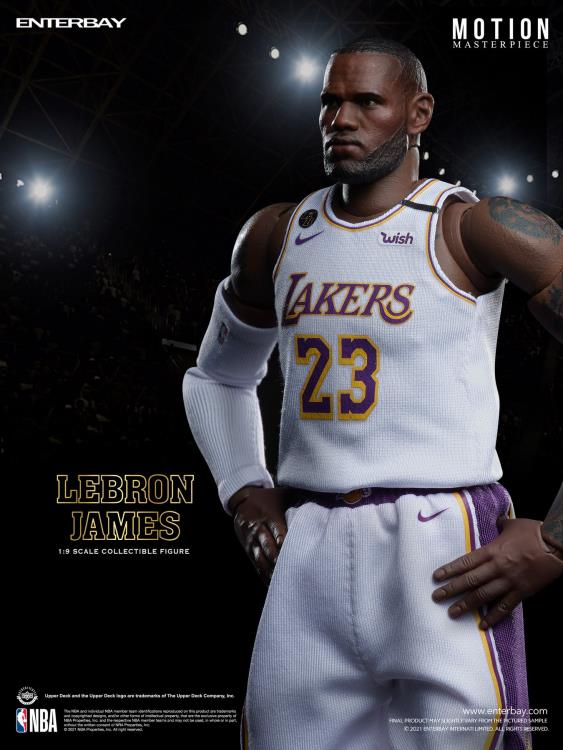 NBA Motion Masterpiece - LeBron James (White Jersey) - 1:9 Action Figure - NBA Los Angeles Lakers - Enterbay