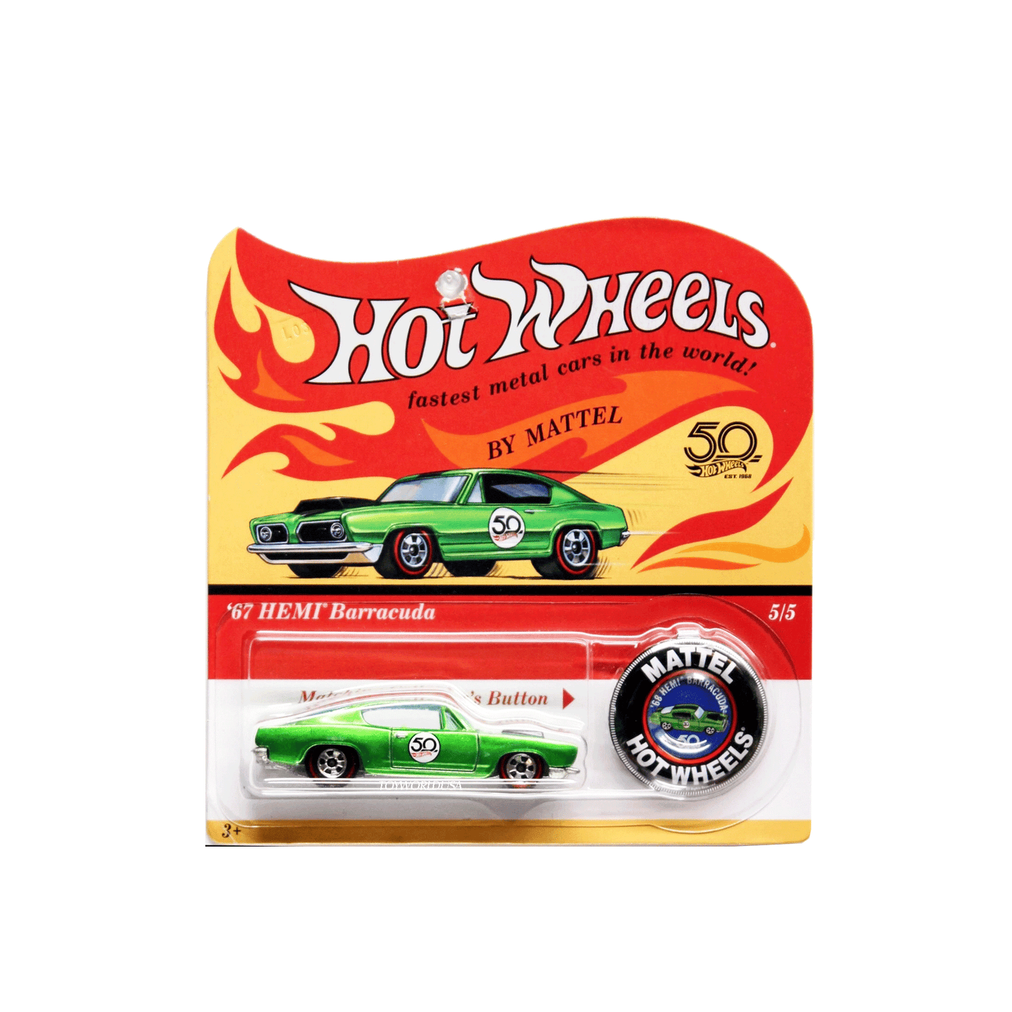 Hot Wheels 2018 - 50th Anniversary '67 Hemi Barracuda with Button - 5/5