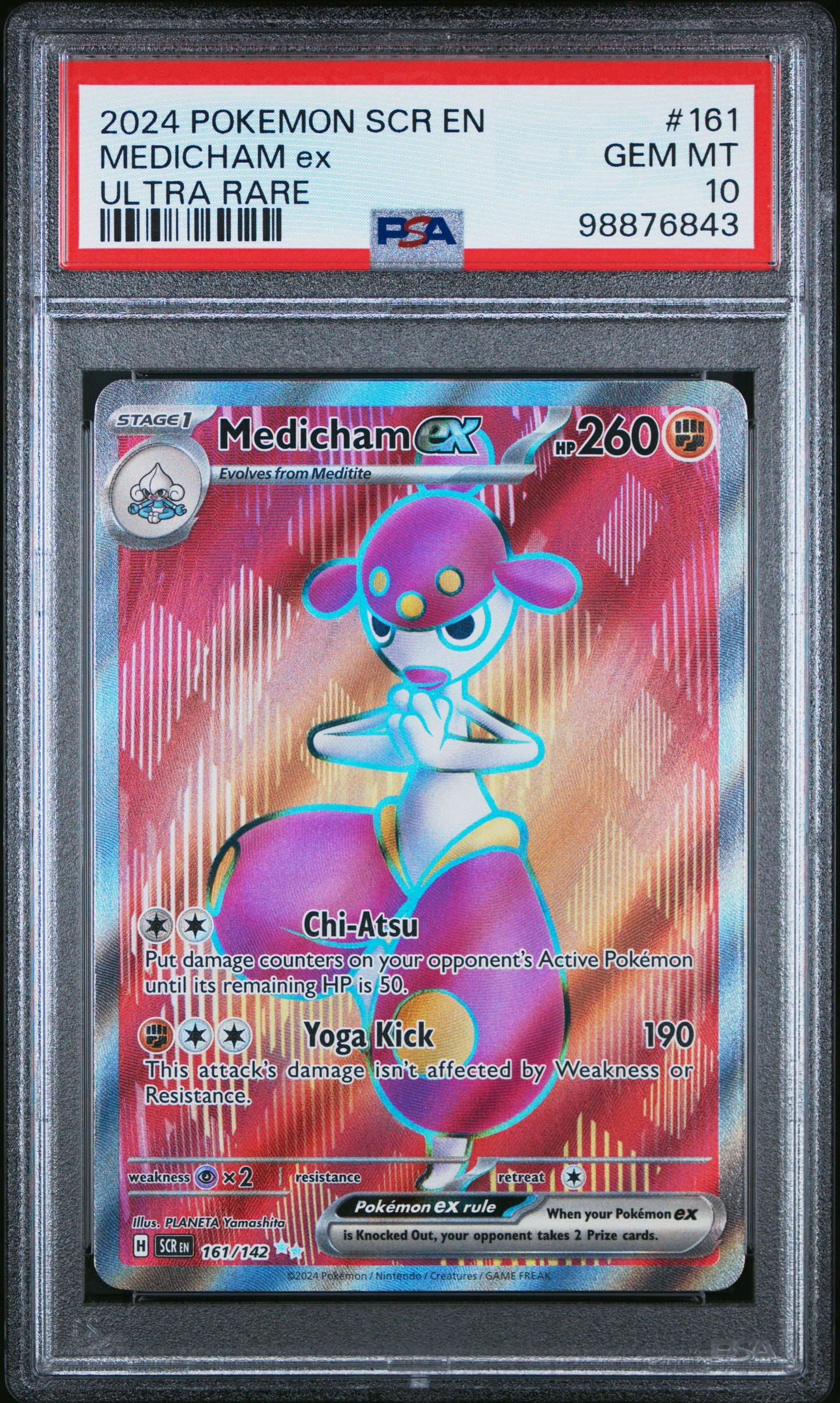 2024 Pokemon SCR-EN - #161 Medicham Ex - Stellar Crown - PSA Graded Card
