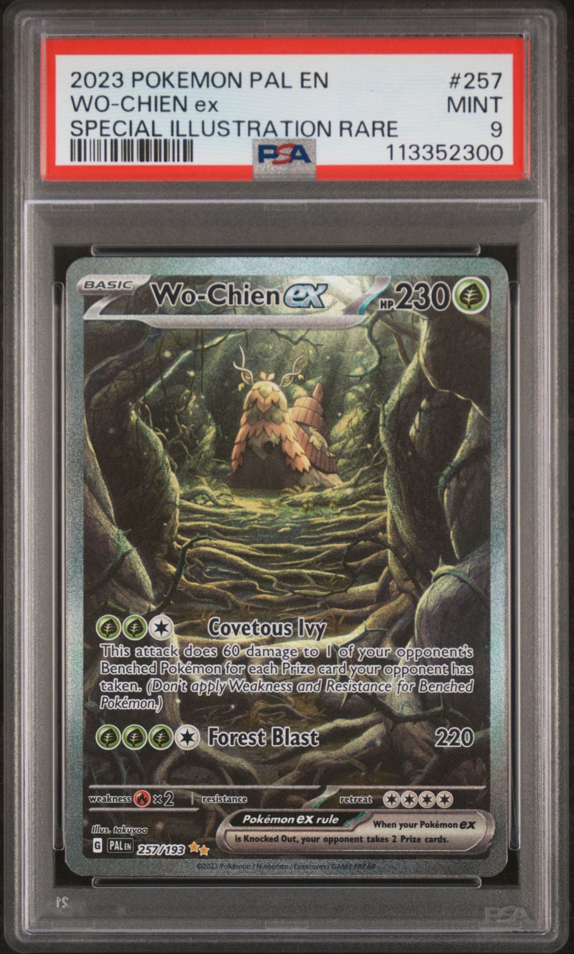 2023 Pokemon PAL En — Paldea Evolved — 257 Wo-Chien Ex Special Illustration Rare — PSA Graded Card