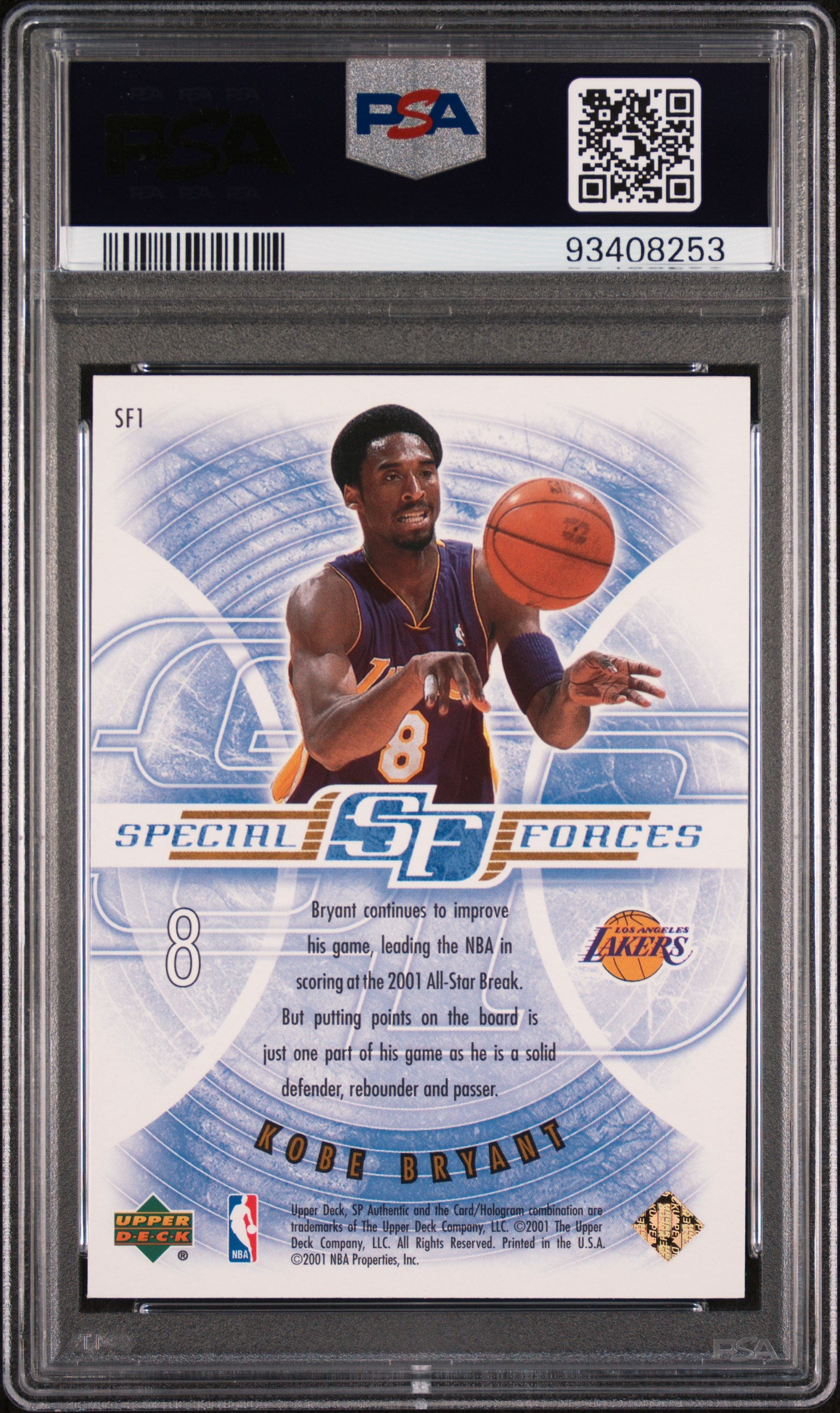 2000 - SP Authentic - Kobe Bryant - Special Forces - PSA 8