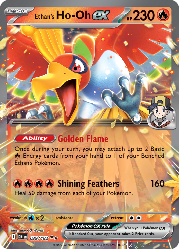 2025 Pokemon DRI-EN - Ethan's Ho-Oh ex #039 - Ungraded Raw Card