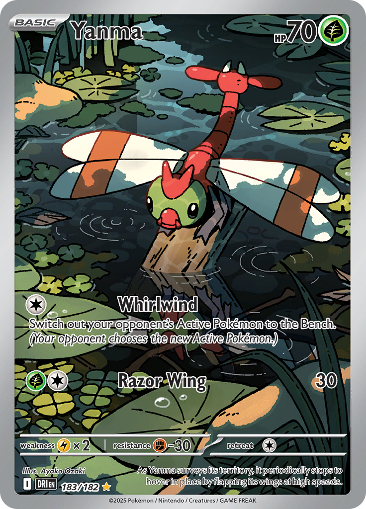 pokemon cards value 2025 2025 Pokemon DRI-EN - Yanma #183 - Illustration Rare
