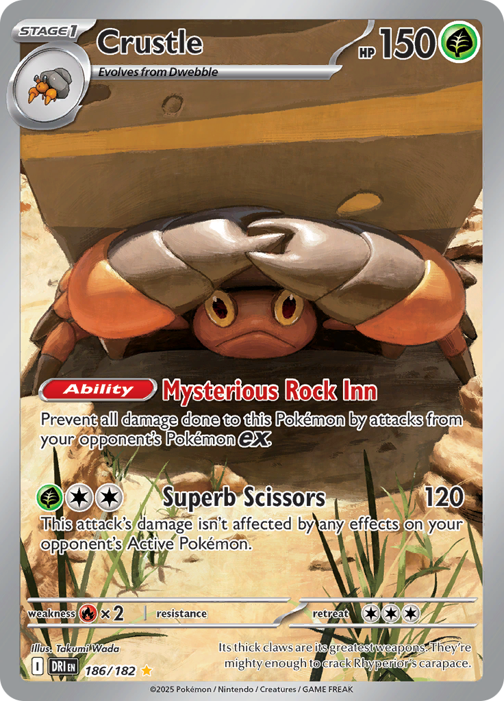 2025 Pokemon DRI-EN - Crustle #186 - Illustration Rare - Ungraded Raw Card