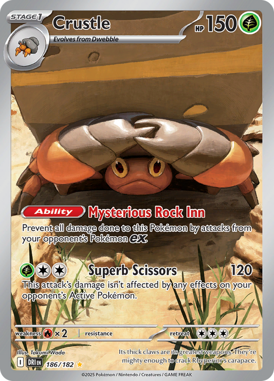 2025 Pokemon DRI-EN - Crustle #186 - Illustration Rare - Ungraded Raw Card