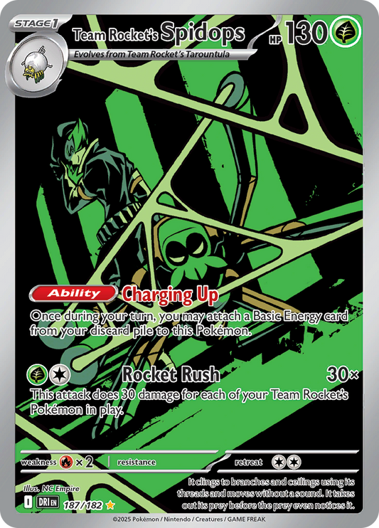 2025 Pokemon DRI-EN - Team Rocket's Spidops #187 - Illustration Rare  - Ungraded Raw Card