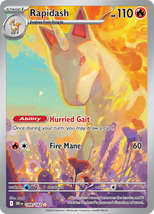 2025 Pokemon DRI-EN - Rapidash #189 - Illustration Rare  - Ungraded Raw Card