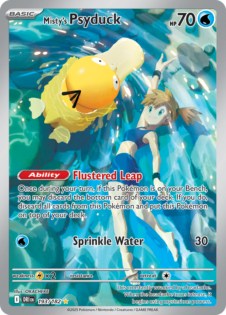 2025 Pokemon DRI-EN - Misty's Psyduck #193 - Illustration Rare - Ungraded Raw Card
