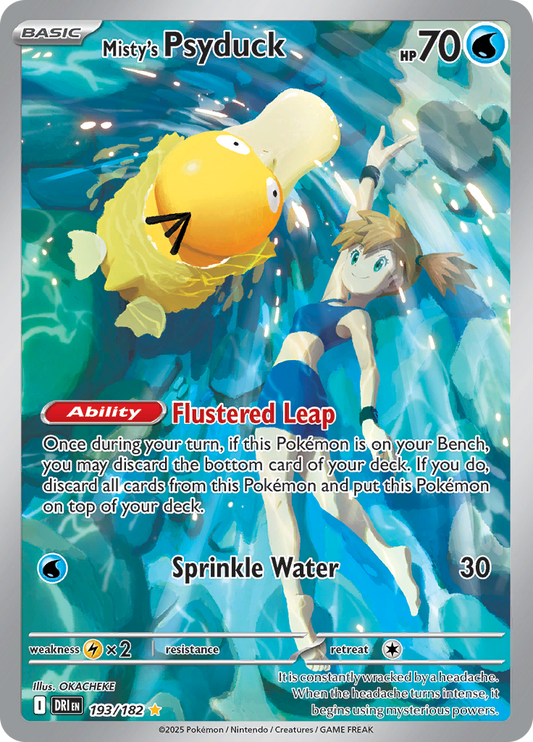 2025 Pokemon DRI-EN - Misty's Psyduck #193 - Illustration Rare - Ungraded Raw Card