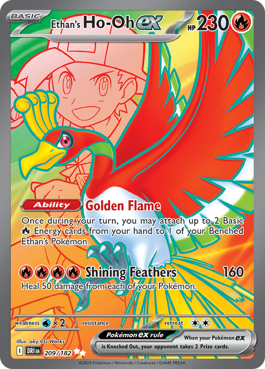 2025 Pokemon DRI-EN - Ethan's Ho-Oh ex #209 - Ungraded Raw Card
