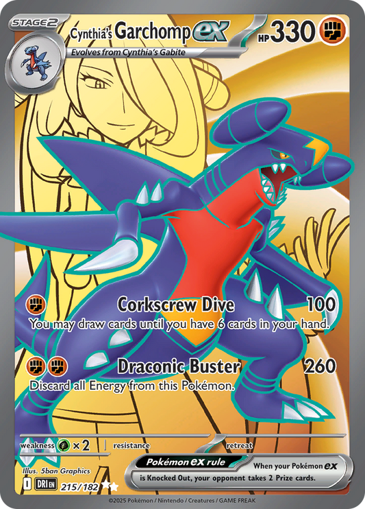 2025 Pokemon DRI-EN - Cynthia's Garchomp ex #215 - Ungraded Raw Card