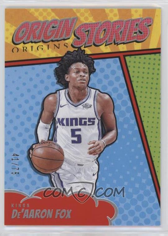2024-25 Panini Origins - Origin Stories - Red - De'Aaron Fox #2 - Limited to /75 - Ungraded Raw Card
